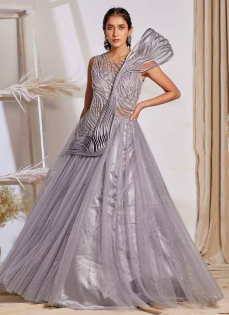 Light Gray Colour Gypsy Anandam New Designer Party Wear Exclusive Net Gown Collection 2392 C